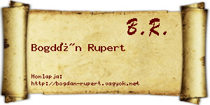 Bogdán Rupert névjegykártya